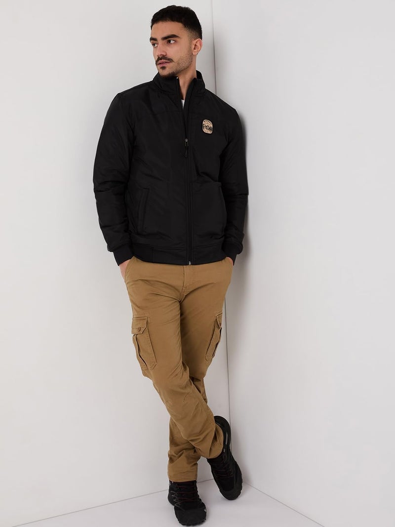 Wildcraft Men Sierra Solid Nylon Blend Collored Casual Quilted Jacket, Full Sleeve - Regular fit, Black, M - Image 5
