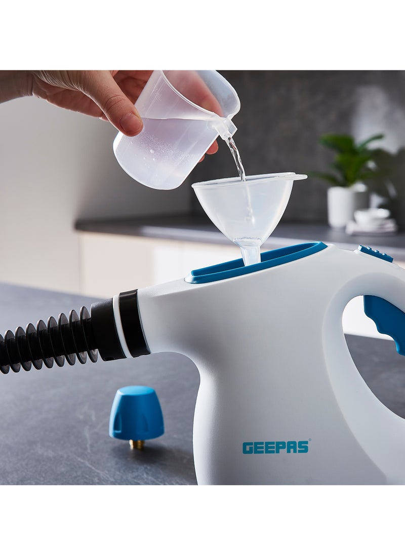 GEEPAS Geepas Handheld Steam Cleaner 1050 W| 380 ml Water Tank, 9 Accessories, Lightweight and Portable| 110C Temperature, for Kitchen Countertops, Bathroom Tiles, Upholstery| 2 Years Warranty GSC63064UK  - Image 2