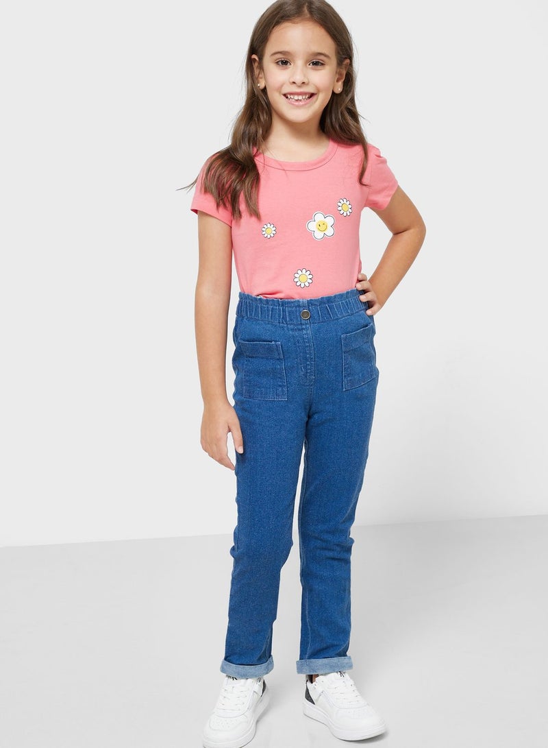 بنياتا جينز الأمهات للبنات - Image 1