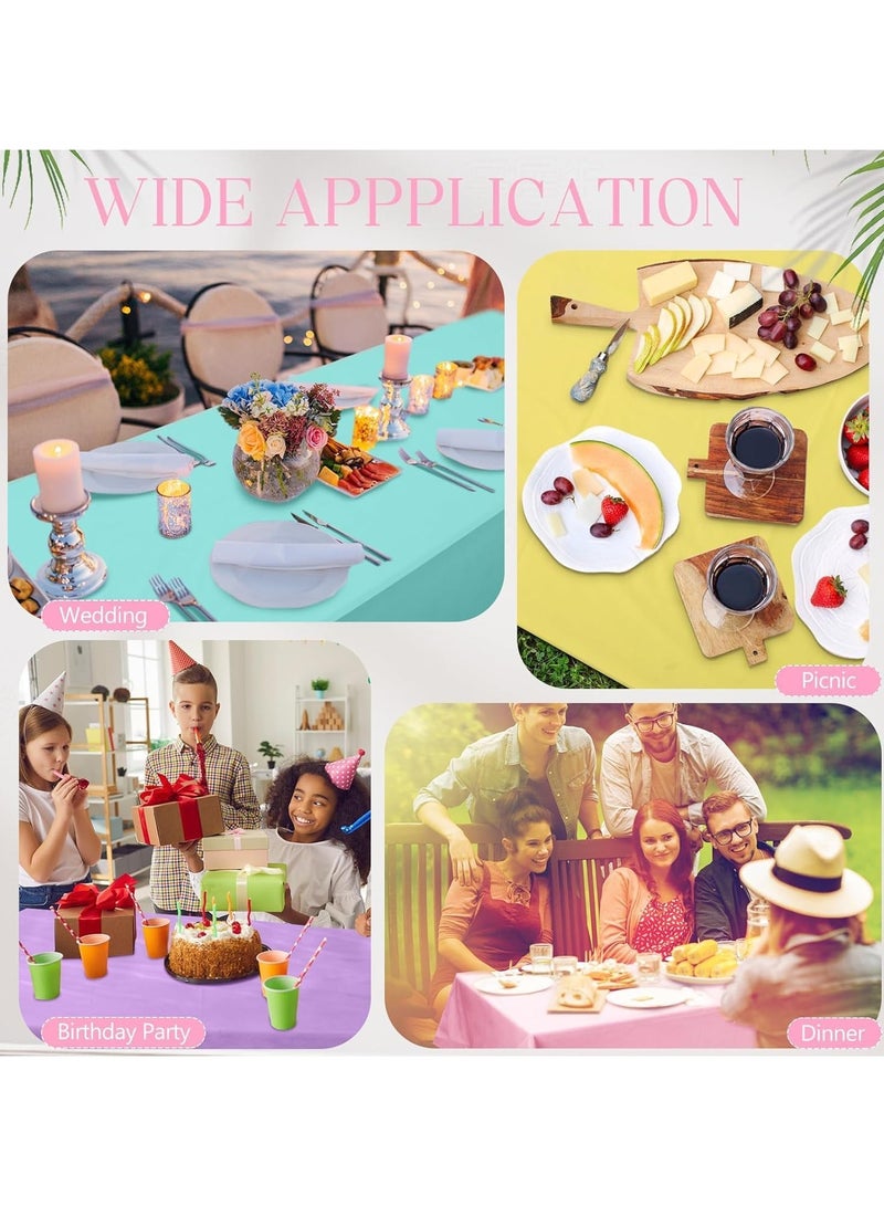 MARKQ Disposable Table Cover For Bridal Shower Wedding And Birthday Party Decorations White - Image 5