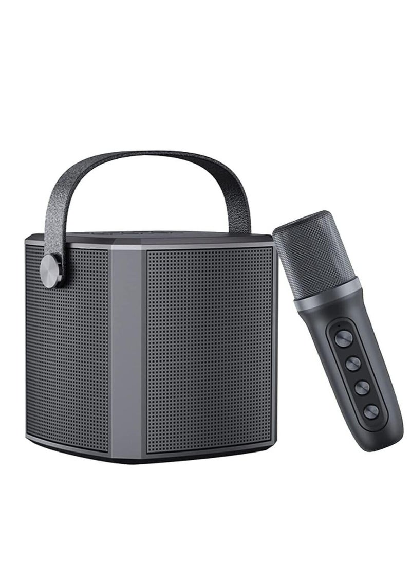 JAJEEK Portable Bluetooth Karaoke Speaker with Rechargeable Wireless Microphone | Type-C Charging, Multiple Voice Modes, TF Card Support | Compact Singing Machine for Parties & Events (Black) - Image 1