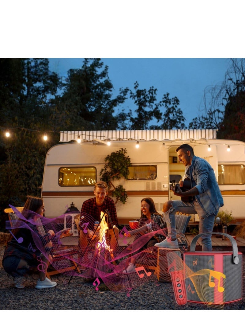 JAJEEK Portable Bluetooth Karaoke Speaker with Rechargeable Wireless Microphone | Type-C Charging, Multiple Voice Modes, TF Card Support | Compact Singing Machine for Parties & Events (Black) - Image 2