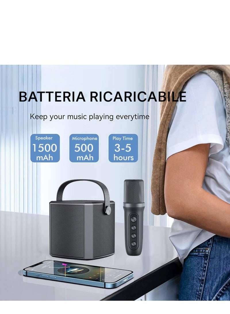 JAJEEK Portable Bluetooth Karaoke Speaker with Rechargeable Wireless Microphone | Type-C Charging, Multiple Voice Modes, TF Card Support | Compact Singing Machine for Parties & Events (Black) - Image 4