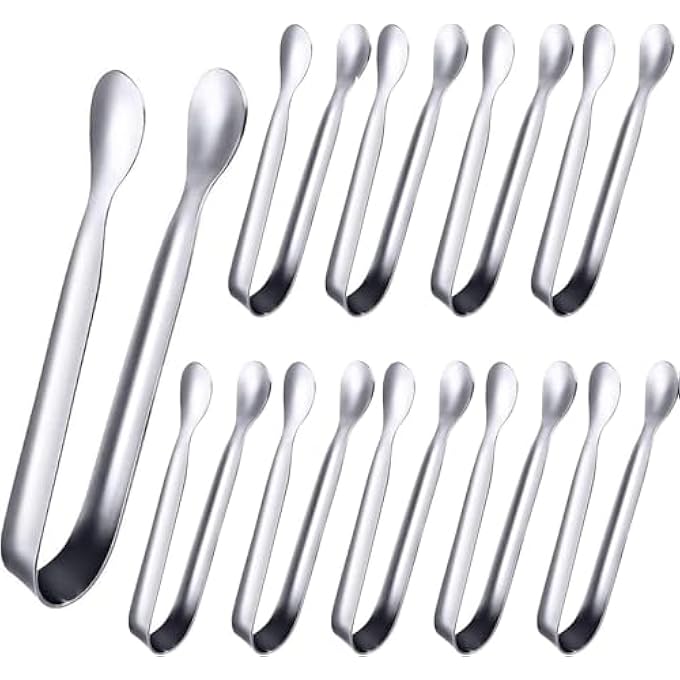 Tuklye Amzuia 10 Piece Stainless Steel Sugar Tongs43Inch Ice Tongs Kitchen Tongs Appetizers Tongs For Coffee Bar Tea Party Desserts Party Sugar And Ice Bucket - Image 2