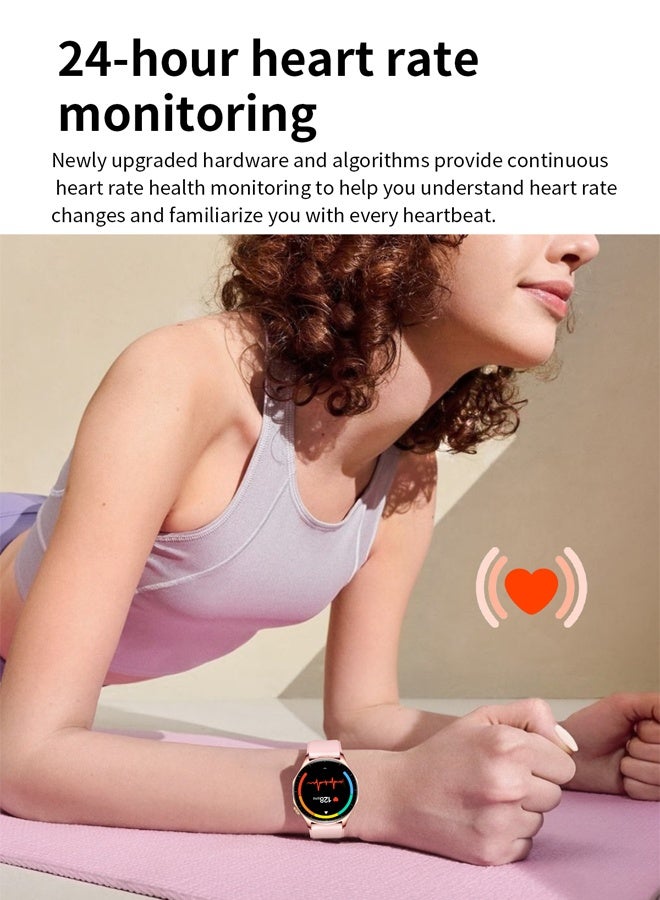 رولستيمي ساعة ذكية مع سماعات الأذن ، ساعة الأعمال ، 2 في 1 توس الساعات الذكية ، 1.43 " الملونة أمولد عرض ساعة ذكية لالروبوت دائرة الرقابة الداخلية ، مقاوم للماء اللياقة البدنية المقتفي وقت طويل الاستعداد ووتش تي 98 الوردي - Image 5