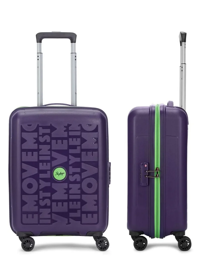Skybags Play Set of 2 Polypropylene(PP), 4 Spinner Double Wheel Trolley Bags for Travel, Hard Case Lightweight Bag with TSA Lock, Tough Suitcase for Travel (Large-28, Cabin-20 Inch), Purple