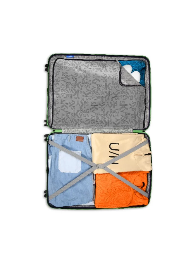 Skybags Play Set of 2 Polypropylene(PP), 4 Spinner Double Wheel Trolley Bags for Travel, Hard Case Lightweight Bag with TSA Lock, Tough Suitcase for Travel (Large-28, Cabin-20 Inch), Purple