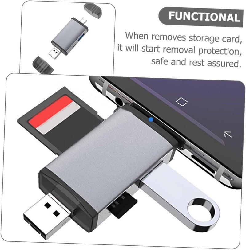Multi-Functional USB C Memory Card Reader OTG Converter with USB High-Speed Data Transfer for Laptop Phone Tablet Compatible with SD Cards - Image 5