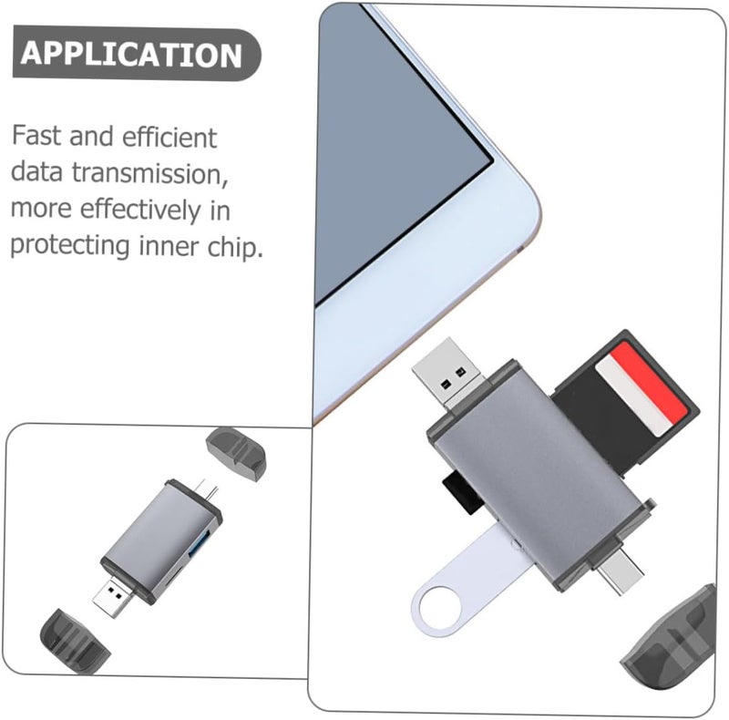 Multi-Functional USB C Memory Card Reader OTG Converter with USB High-Speed Data Transfer for Laptop Phone Tablet Compatible with SD Cards - Image 4