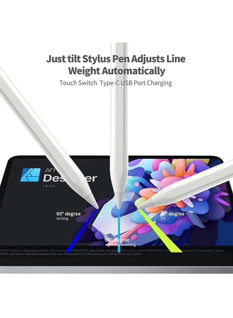 كابتن تيك iPad Pencil 2nd Generation Compatible with Apple Pencil Stylus Pen for iPad Palm Rejection Tilt Power Display (2018-2023) iPad Pro 11/12.9 iPad 6/7/8/9,iPad Mini 5/6 iPad Air 3/4/5 - Image 3