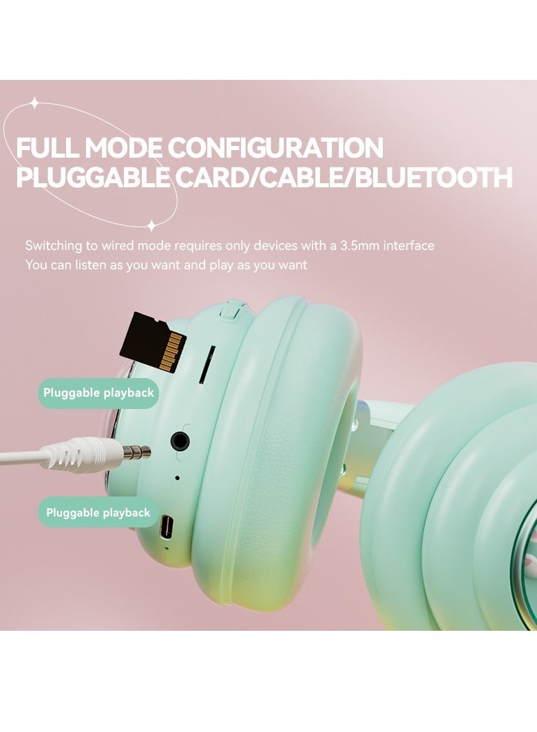 GULFLINK KE-30 Wireless Headset Over-Ear Headphones Bluetooth Pc Gaming Headphones Green  - Image 2