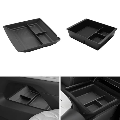 LUWU 2026 Armada Center Console Organizer Tray Compatible with 2025 2026 Nissan Armada Accessories 2025 2026 Armada SV/SL/Platinum Armrest Console Organizer Armrest Organizer Insert Tray Black 2-Pack - Image 1