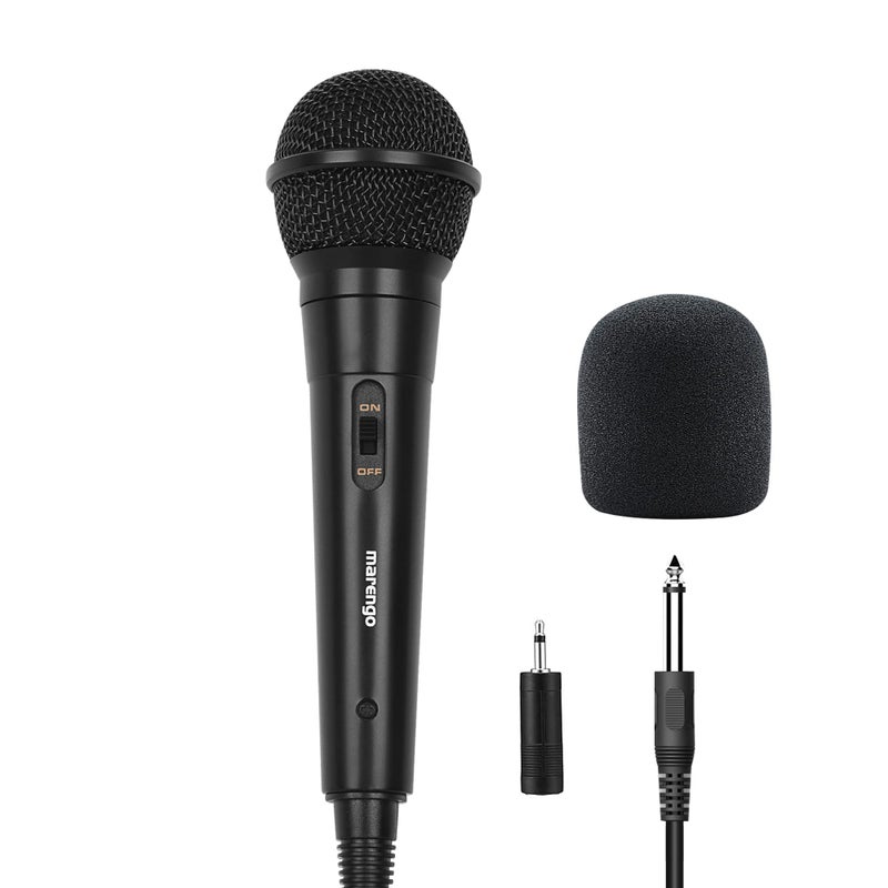 Marengo Handheld Wired Microphone, Cardioid Dynamic Vocal Mic with 13ft Cable and ON/Off Switch, Ideally Suited for Speakers, Karaoke Singing Machine, Amp, Mixer - Image 1