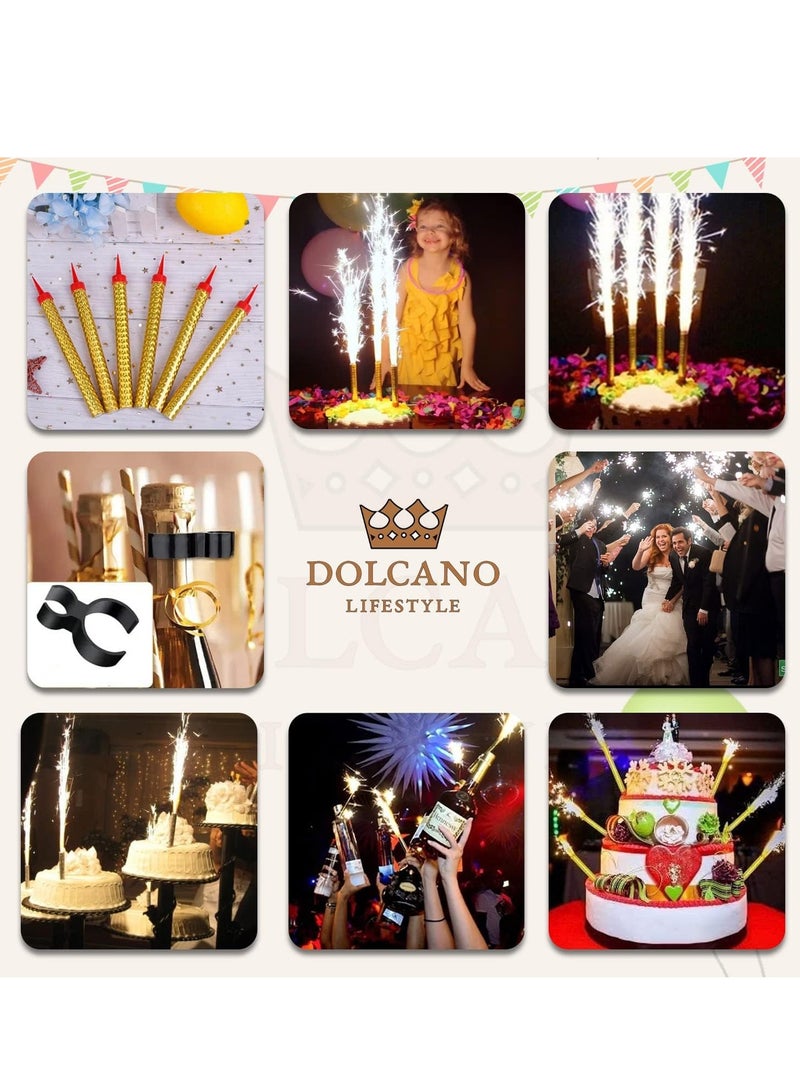 Sparkling Candle Set: 6 sparkling fountain candles to brighten up birthdays and special occasions (12 cm). - Image 4