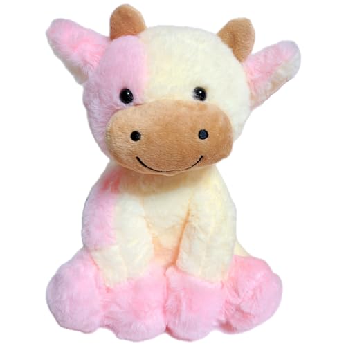 BSVOME 9 inches Cow Stuffed Animal Soft Plush Cute Cow Doll for Boys Girls Pink Cow - Image 1