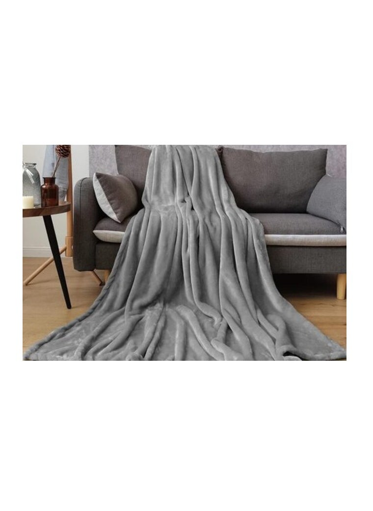 Pan Home PAN Home Home Furnishings Ultra Plush Blanket 150X200 cm- Grey  - Image 1