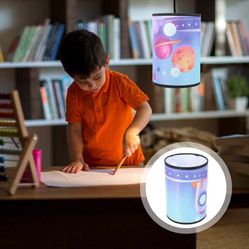 Cartoon Space Lampshade Kids Bedroom Table Lamp Shade Children Birthday - Image 1