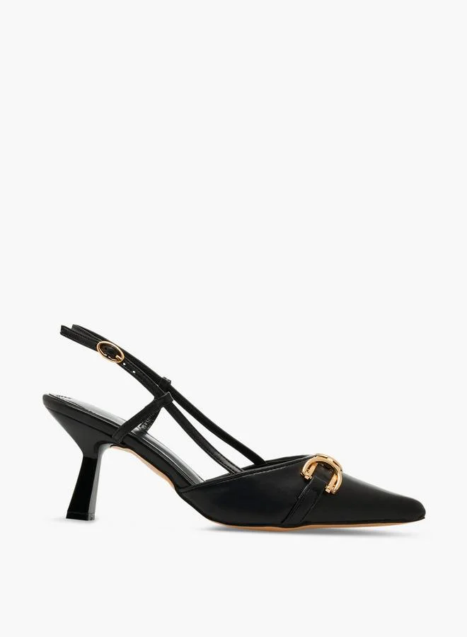 Flora Bella By Shoexpress BLACK Women Embellished Flared Heel Shoes for Women | Best Price UAE