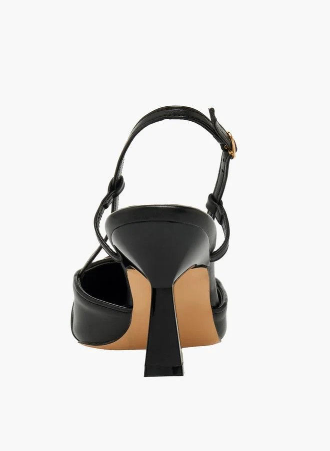 Flora Bella By Shoexpress BLACK Women Embellished Flared Heel Shoes for Women | Best Price UAE