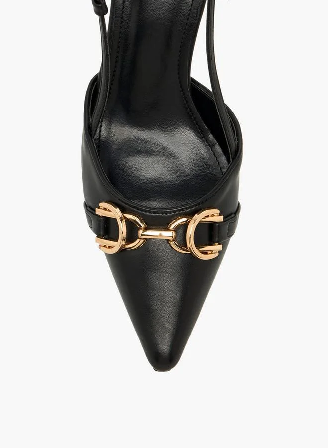 Flora Bella By Shoexpress BLACK Women Embellished Flared Heel Shoes for Women | Best Price UAE