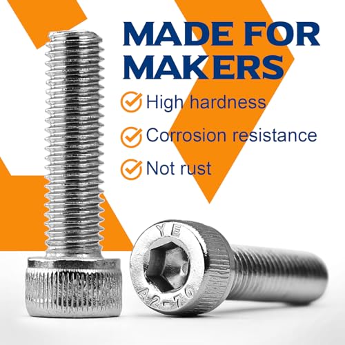 KONGKI M6-1.0 x 60mm Hex Socket Head Cap Screws Bolts, 304 Stainless Steel 18-8, Allen Drive, Bright Finish, Full Threads, 10 PCS (with Hex Spanner) - Image 3