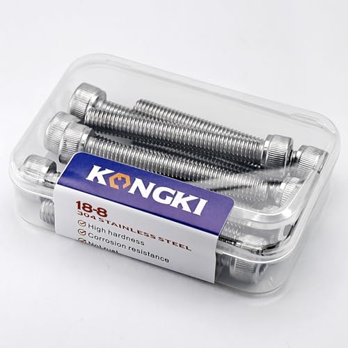 KONGKI M6-1.0 x 60mm Hex Socket Head Cap Screws Bolts, 304 Stainless Steel 18-8, Allen Drive, Bright Finish, Full Threads, 10 PCS (with Hex Spanner) - Image 5