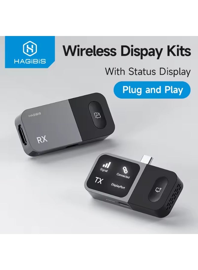 Hagibis Wireless USB C Transmitter and Receiver Kit HDMI Video Extender Mirroring Dongle for Phone Tablet Laptop Monitor Samsung - Image 1