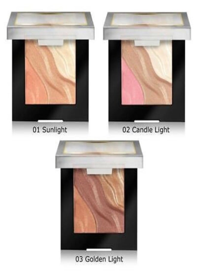 Milani Spotlight Face & Eye Strobe Palette - Candle Light 02 , 5g – Multi-Use Highlighter Palette for a Radiant, Lit-From-Within Glow