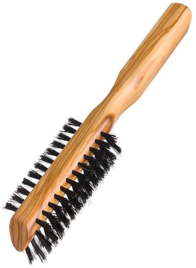 REDECKER Wild Boar Bristle Half Round Hairbrush with Waxed Olive Wood Handle, 8-1/2-Inches - Natural Boar Bristle Hair Brush Half Round - Imported Half Rounded Hair Brush - Image 1