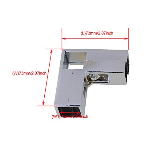 RDEXP Aluminum Alloy 3 Way L Shape Square Tube Clamp Tube Connector Pipe Fittings - Image 4