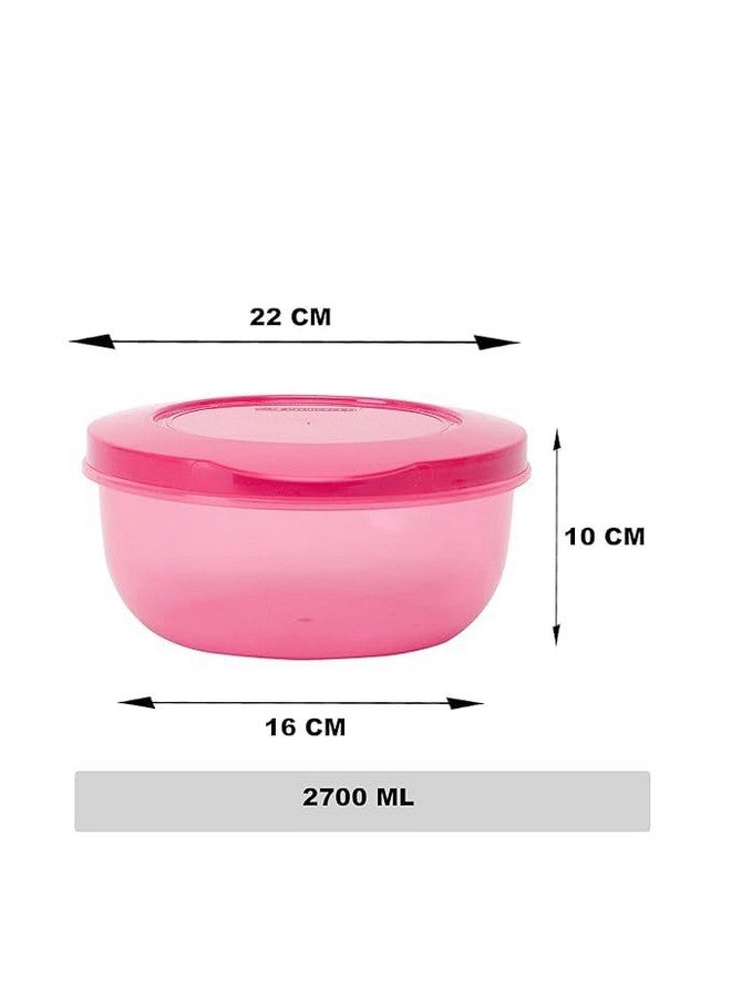SIMPARTE Eco Storage Plastic Container Set of 6 (2700ML + 1950ML + 1300ML + 900ML + 600ML + 400ML) BPA-Free, Leak-Proof Food Organizer for Kitchen, Pantry & Refrigerator, Pink - Image 4