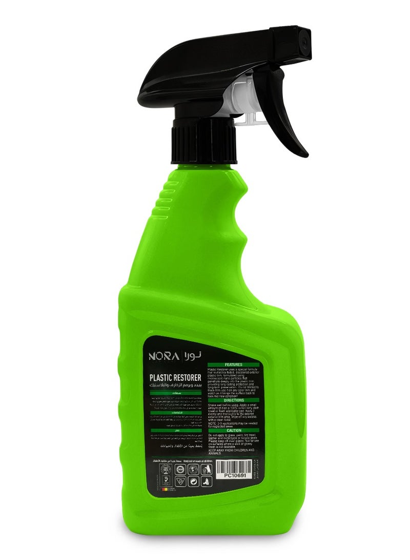Nora Plastic Restorer Spray 500ml – Restores Faded Plastic, Vinyl, and Rubber Surfaces, UV Protection, Fast-Drying, Non-Greasy Formula – Ideal for Bumpers, Trim, Tires, and Exterior Surfaces N-258 - Image 3