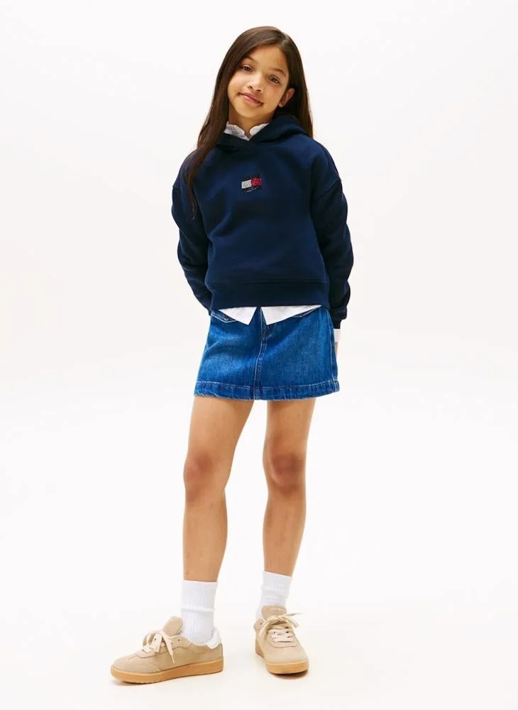 Tommy Hilfiger Dark Night Navy Kids Rhine Stone Flag Hoodie for Women | Best Price UAE
