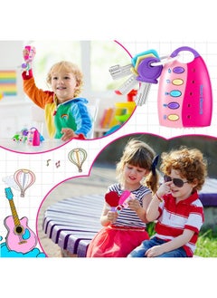Skylety Skylety Musical Smart Remote Key Toy Fake Car Toy Keys with Sound and Lights Fun and Educational Key Toys for Travel Play (Pink)  - Image 3