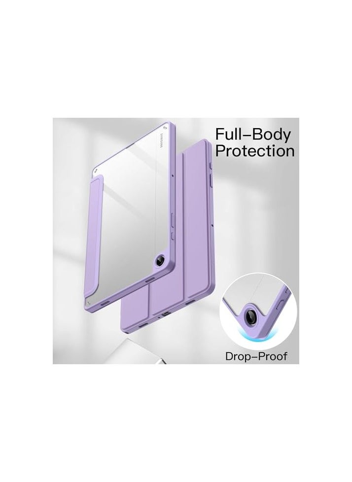 Compatible with Galaxy Tab A9 Plus Tablet 11 Inch 2023 Case, Clear Back Cover with Auto Wake for Samsung Tab A9+ Tablet 2023 (Lavender)