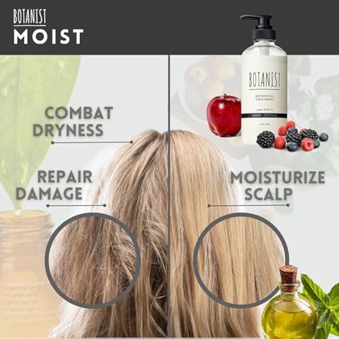 Botanist Natural Conditioner for Women, Organic Conditioner for Men with Planted-Protein, Rice Extract, Avocado Oil & Collagen, Hydrating CONDITIONER from Japan, 16.2 Oz Apple & Berry, MOIST - Image 4