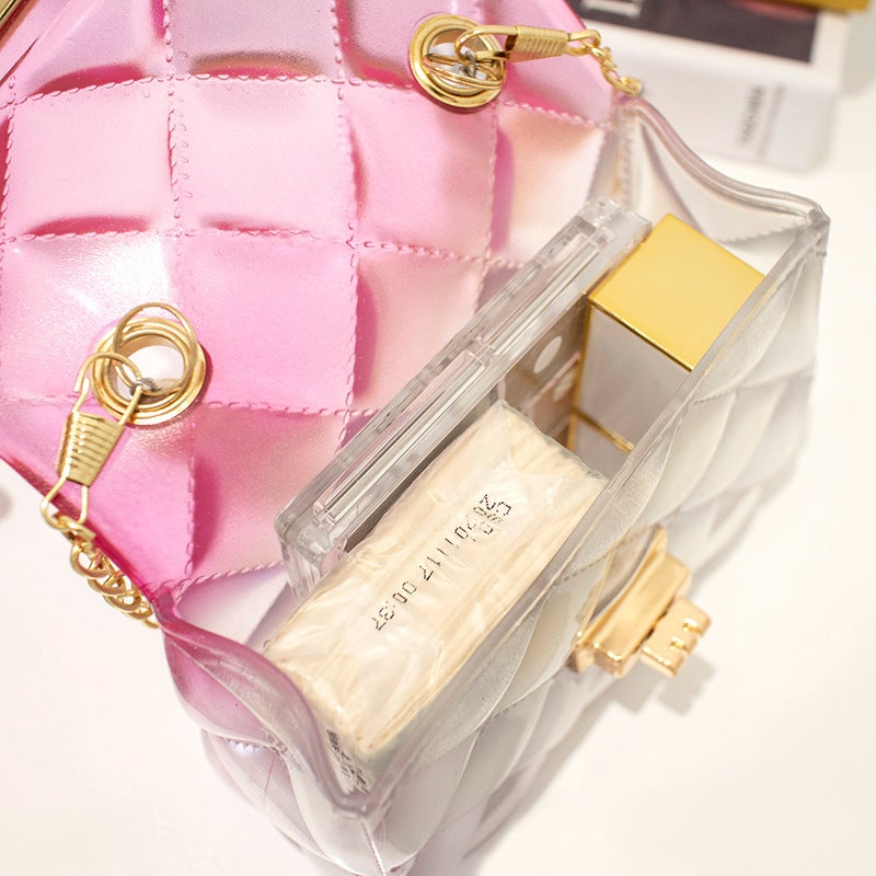 Jelly Bag New Women'S Bag Gradient Colorful Bead Handbag Jelly Bag Transparent Crossbody Bag Trade Small Bag Guangzhou - Image 5