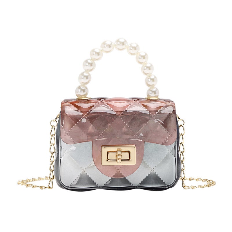 Jelly Bag New Women'S Bag Gradient Colorful Bead Handbag Jelly Bag Transparent Crossbody Bag Trade Small Bag Guangzhou - Image 1