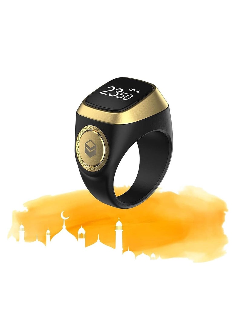 iQIBLA Smart Tasbeh Zikr Ring With Prayers Notifications Black - Image 1