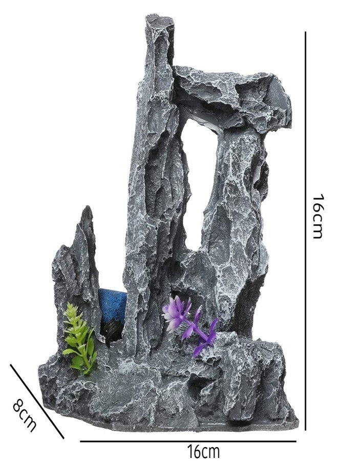 Mistletoe Natural-Looking Rock Stand Stone Aquarium Decoration | Safe Resin Material, Realistic Underwater Landscape for Fish Tank (16cm x 16cm x 8cm) - Image 3