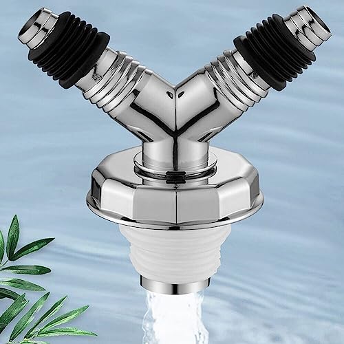 Dayish Bathroom Drain Floor Drain Backflow Preventer Floor Water Drain Anti core Overflow Elbow Pipe Connector for Washing Machine Outlet Pipe Connector for Kitchen (Y-Shape, With Coupling) - Image 4