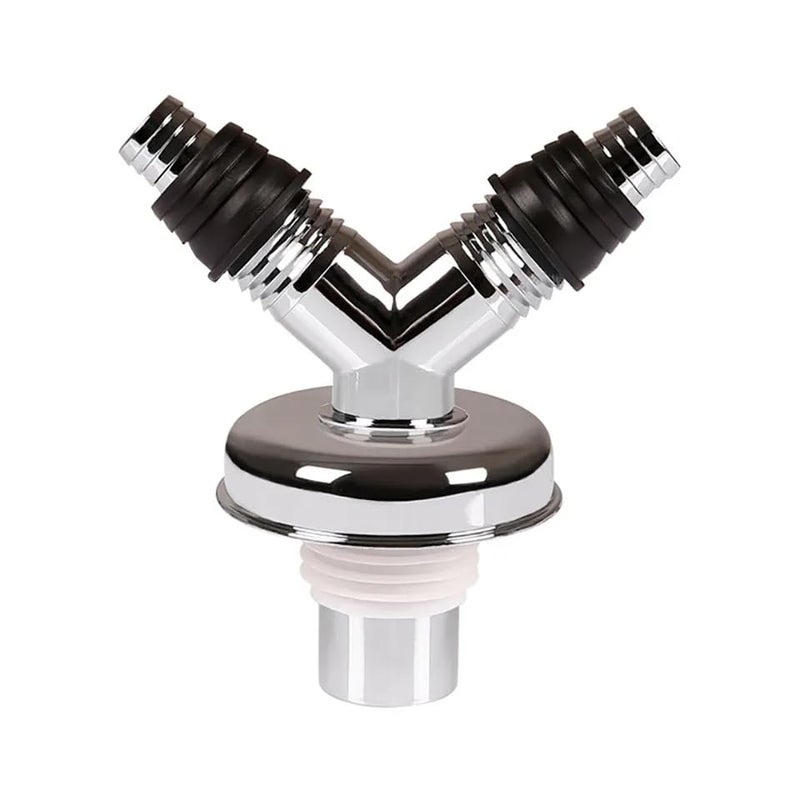 Dayish Bathroom Drain Floor Drain Backflow Preventer Floor Water Drain Anti core Overflow Elbow Pipe Connector for Washing Machine Outlet Pipe Connector for Kitchen (Y-Shape, With Coupling) - Image 1