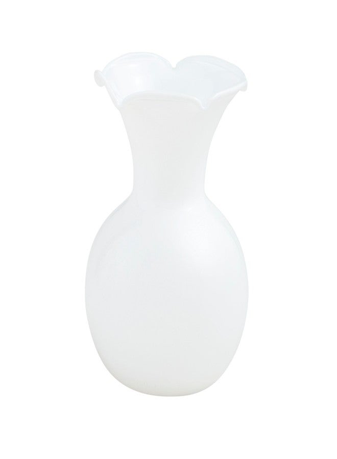 Mud Pie Mini Ruffle Vase, White, 4" x 3.25"