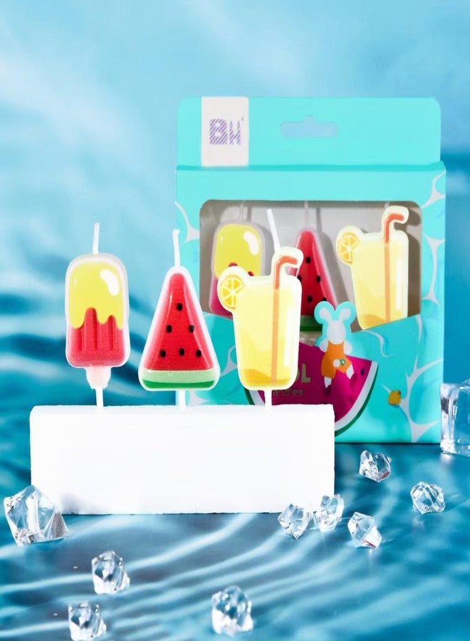 T-shin Summer Ice Cool Candle Set,Cute Watermelon Popsicle Fruit Juice Funny Happy Birthday Candles,Party Supplies,Cake Decoration - Image 4