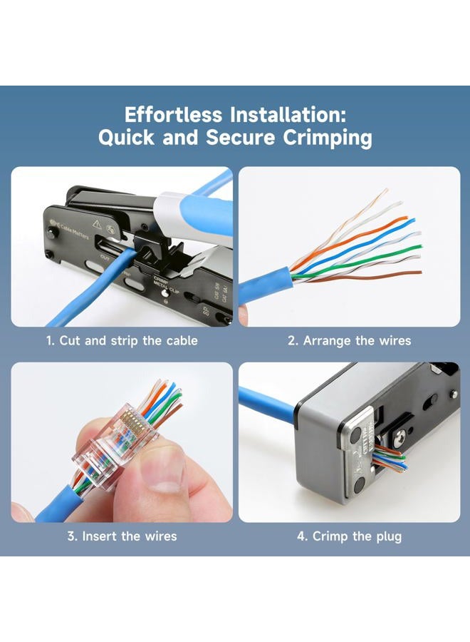 Cable Matters 100 حزمة موصلات RJ45 Cat 6 تمرير (موصلات RJ45 تمرير / موصل Cat6 / موصل RJ45 Cat6 / موصلات Ethernet) لكابل Ethernet UTP صلب أو مجدول - Image 5