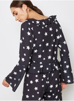 Oh My Love Printed Tie Front Crop Top  - Image 2