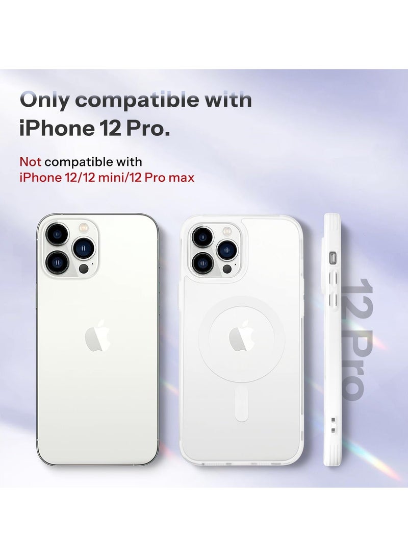 TEAM LUXURY iPhone 12/12 Pro Case Cove with MagSafe, [Oil-Proof] [Non-Yellowing] Magnetic Clear Slim Phone Case Bumper Thin Cover for Apple iPhone 12/12 Pro 6.1 inch - White  - Image 2