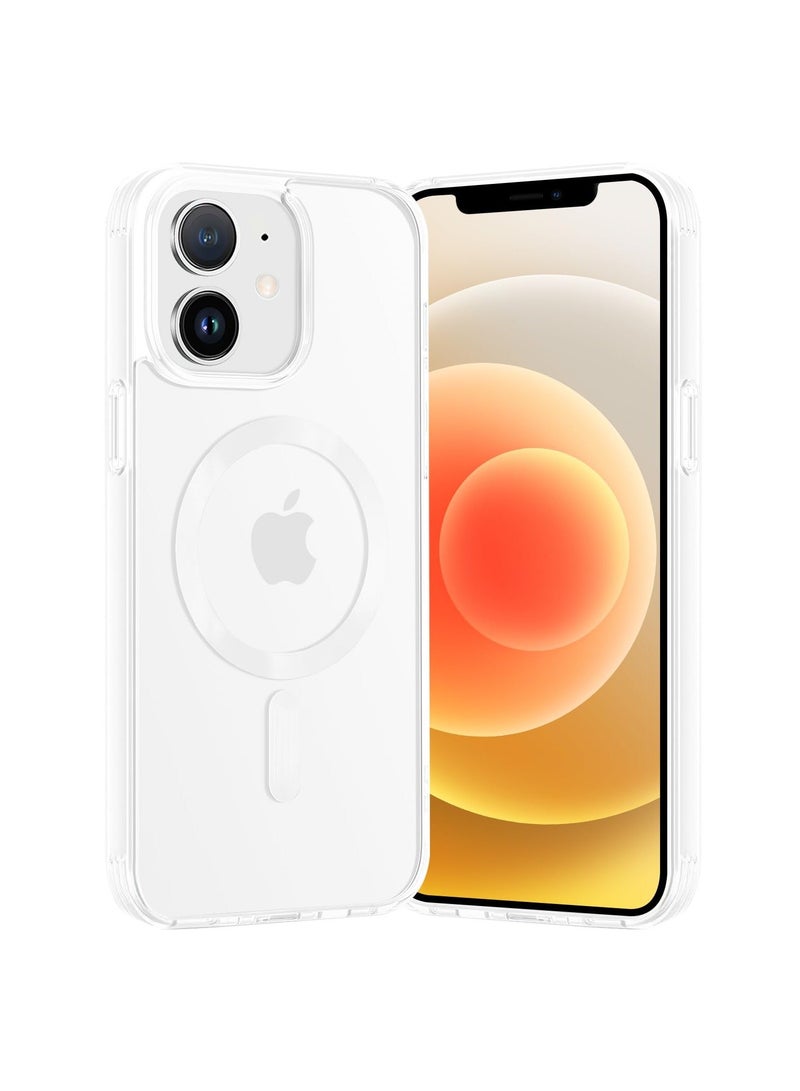 TEAM LUXURY iPhone 12/12 Pro Case Cove with MagSafe, [Oil-Proof] [Non-Yellowing] Magnetic Clear Slim Phone Case Bumper Thin Cover for Apple iPhone 12/12 Pro 6.1 inch - White  - Image 1
