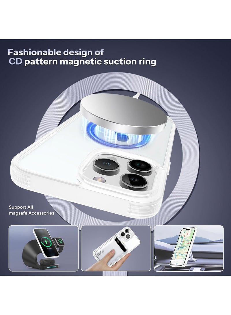 TEAM LUXURY iPhone 12/12 Pro Case Cove with MagSafe, [Oil-Proof] [Non-Yellowing] Magnetic Clear Slim Phone Case Bumper Thin Cover for Apple iPhone 12/12 Pro 6.1 inch - White  - Image 3