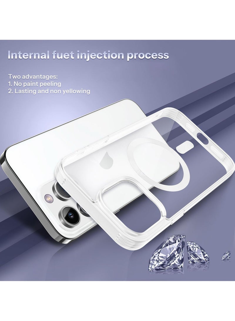 TEAM LUXURY iPhone 12/12 Pro Case Cove with MagSafe, [Oil-Proof] [Non-Yellowing] Magnetic Clear Slim Phone Case Bumper Thin Cover for Apple iPhone 12/12 Pro 6.1 inch - White  - Image 4